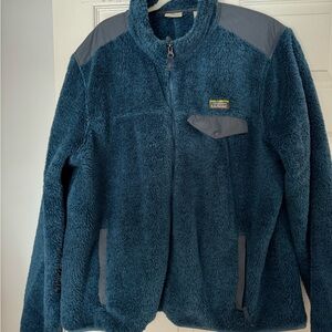 Teal Fleece Jacket with Gray Accents